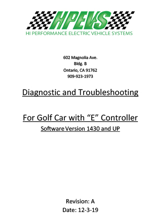curtis diagnostic fault codes for e-controller golf car