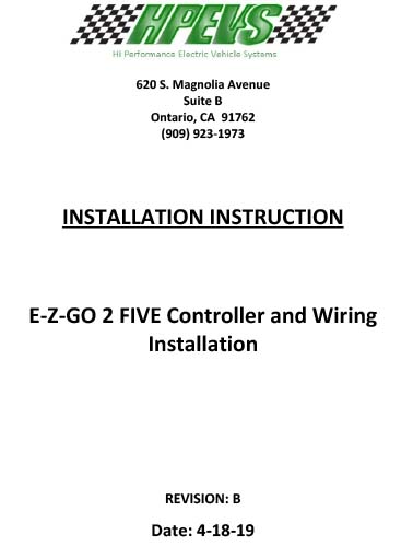 ezgo 2five installation instructions